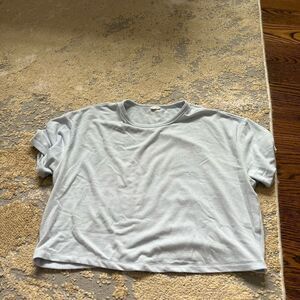 aritzia wilfred free cropped t shirt baby blue